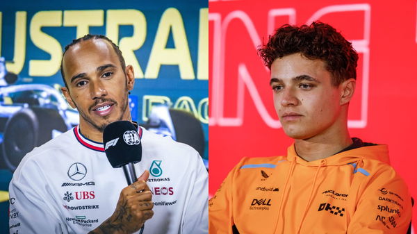 Lewis Hamilton (L) and Lando Norris (R)