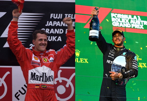 Michael Schumacher and Lewis Hamilton