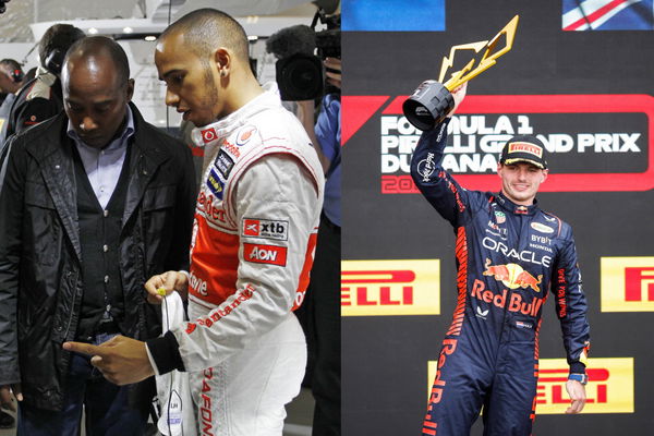 Anthony Hamilton, Lewis Hamilton and Max Verstappen