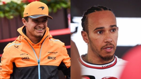 Lewis Hamilton (R) and Lando Norris (L)