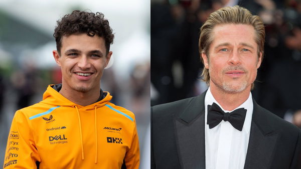 Lando Norris and Brad Pitt