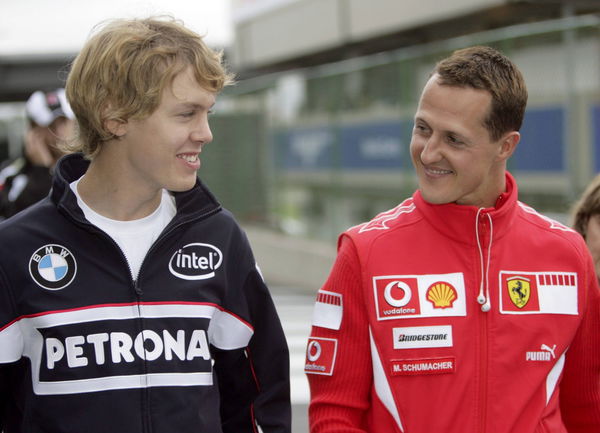 Sebastian Vettel and Michael Schumacher