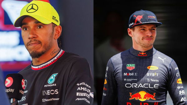 Lewis Hamilton (L) and Max Verstappen (R)