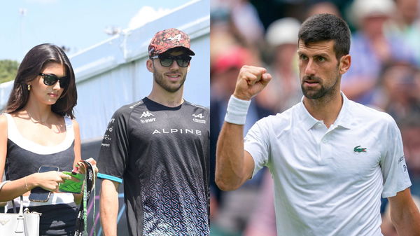 Pierre Gasly, Francisca Kika Gomes and Novak Djokovic