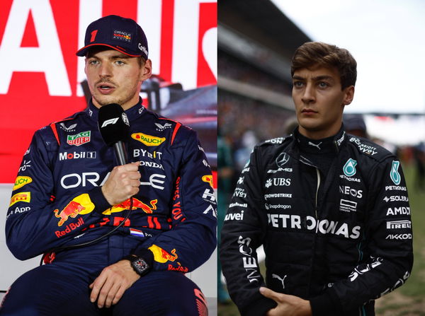 Max Verstappen and George Russell