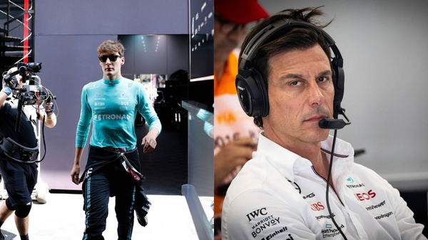 George Russell and Toto Wolff