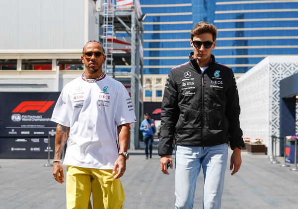 Lewis Hamilton and George Russell