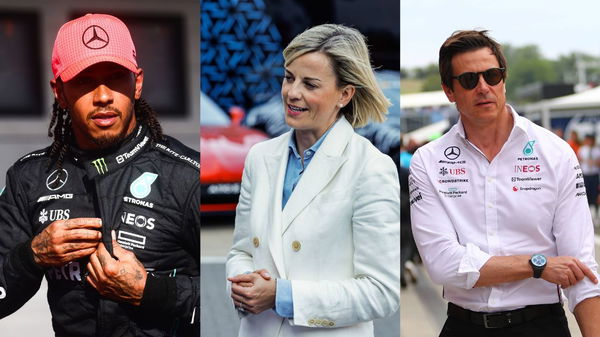 Lewis Hamilton, Susie Wolff and Toto Wolff