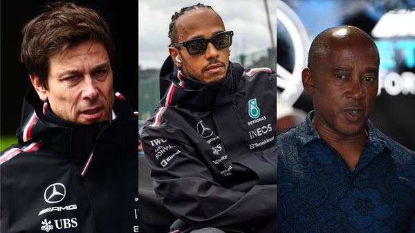 Toto Wolff, Lewis Hamilton and Anthony Hamilotn