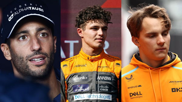 Daniel Ricciardo, Lando Norris and Oscar Piastri