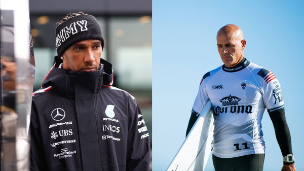 Lewis Hamilton and Kelly Slater