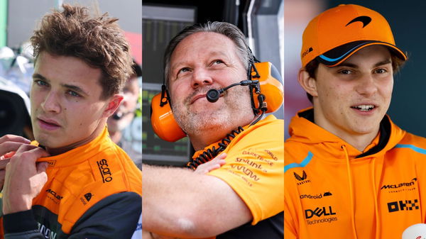 Lando Norris, Zak Brown, Oscar Piastri