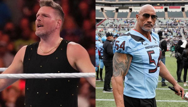 Pat McAfee and Dwayne Johnson