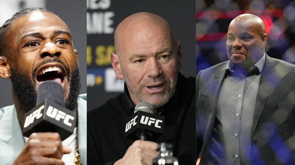 Aljamain Sterling + Dana White + Daniel Cormier