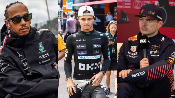 Lewis Hamilton, Lando Norris, and Max Verstappen