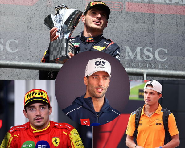 Max Verstappen, Charles Leclerc, Daniel Ricciardo and Lando Norris