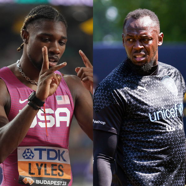 Noah Lyles and Usain Bolt