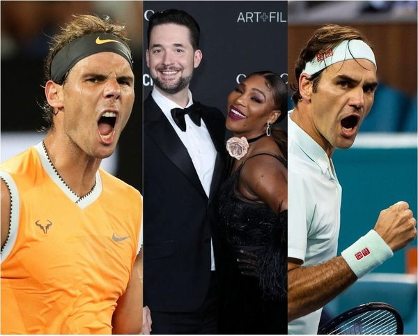 Rafael Nadal, Alexis Ohanian, Serena Williams, Roger Federer