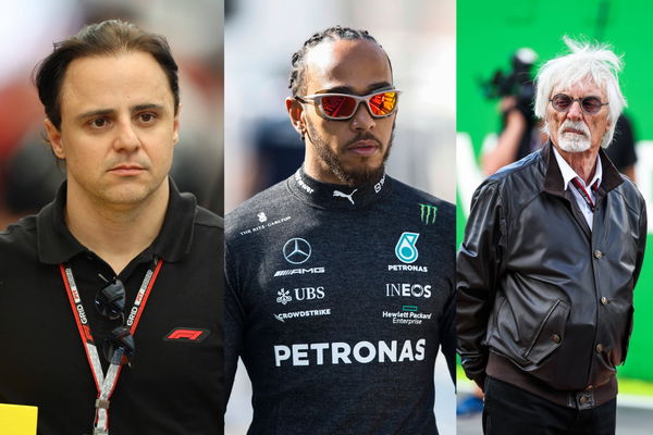 Felipe Massa, Lewis Hamilton and Bernie Ecclestone