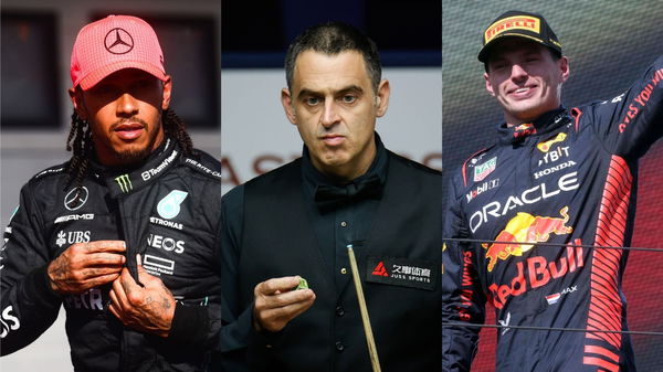 (L) Lewis Hamilton, (M) Ronnie O&#8217;Sullivan and (R) Max Verstsappen