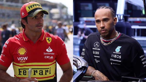 (L) Carlos Sainz and (R) Lewis Hamilton