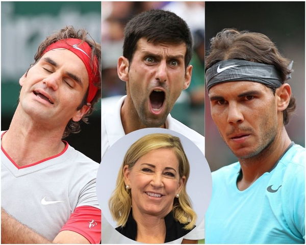 Roger Federer, Novak Djokovic, Rafael Nadal, Chris Evert