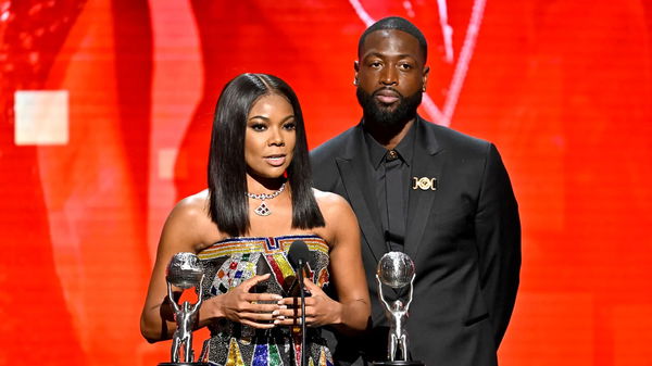 Dwyane Wade, Gabrielle Union attend the 2023 Vanity Fair Oscar Party at Wallis Annenberg Center for the Performing Arts