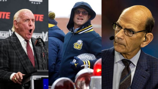 Paul Finebaum, Jim Harbaugh and Ric Flair