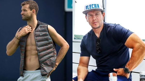 Grigor Dimitrov and Mark Wahlberg