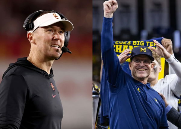 (L) Lincoln Riley (R) Jim Harbaugh