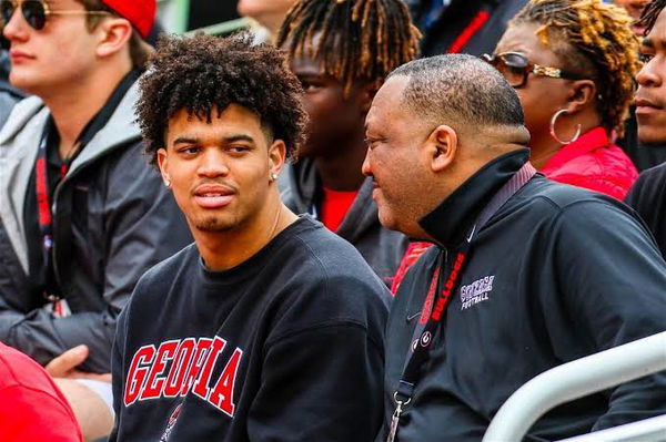 Caleb Williams with his dad