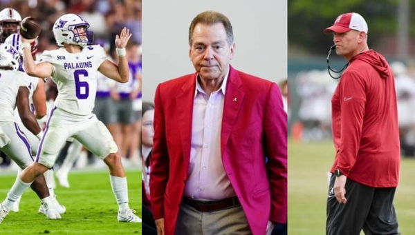 Nick Saban, Ryan Williams and Kalen DeBoer