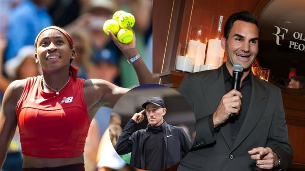 Coco Gauff, Brad Gilbert, Roger Federer