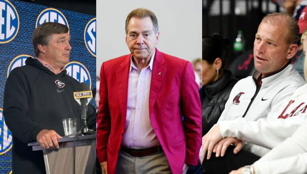 Kirby Smart, Nick Saban and Kalen DeBoer