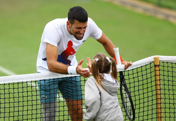 Novak Djokovic with his daughter