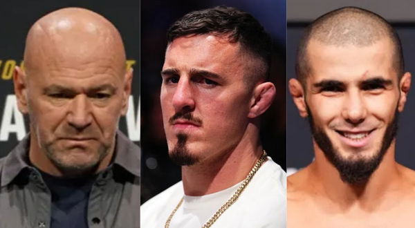 Dana White; Tom Aspinall; Muhammad Mokaev