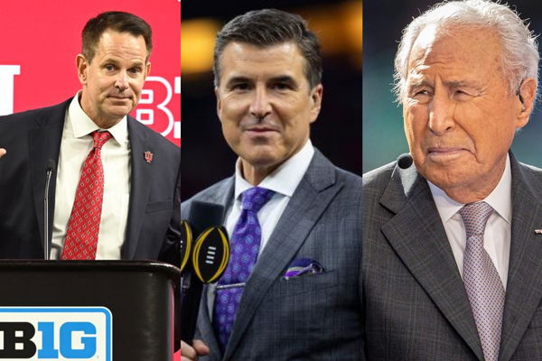 Lee Corso, Rece Davis and Curt Cignetti