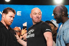 Canelo Alvarez and Terence Crawford; Dana White