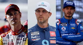 Joey Logano denny Hamlin kyle larson