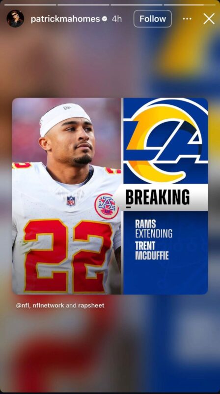 Patrick Mahomes' Instagram story