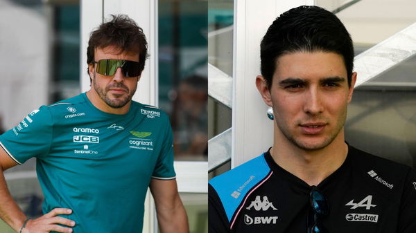 Fernando Alonso (L) Esteban Ocon (R)