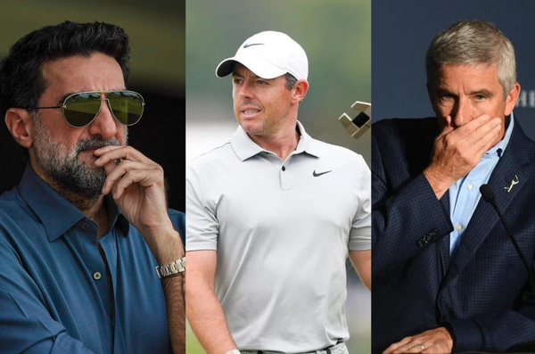 Yasir Al-Rumayyan, Rory McIlroy, and Jay Monahan