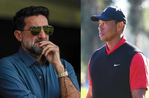 Yasir Al-Rumayyan and Tiger Woods