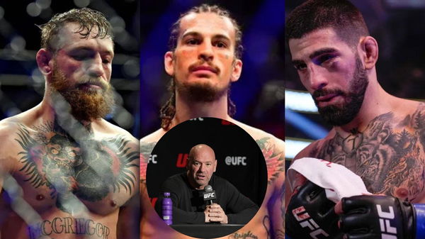 Conor McGregor; Sean O&#8217;Malley; Dana White; Ilia Topuria