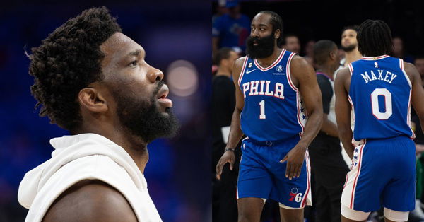 Joel Embiid, James Harden, Tyrese Maxey