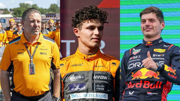 Zak Brown, Lando Norris &#038; Max Verstappen