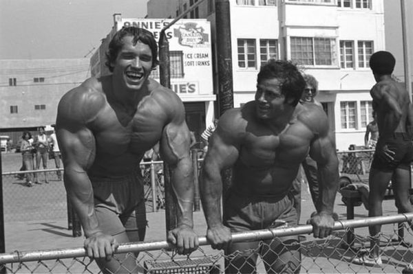 Arnold Schwarzenegger and Franco