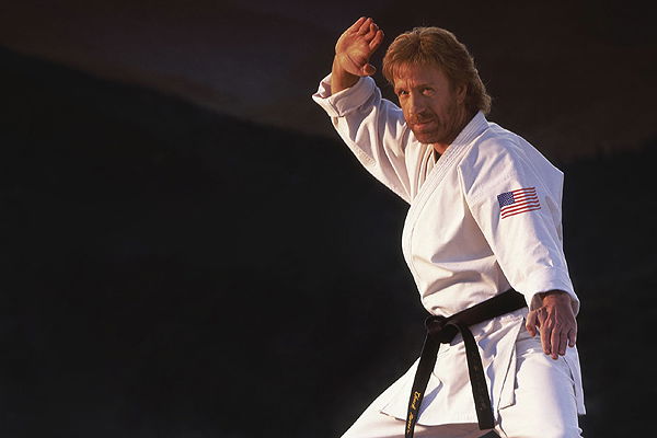 Chuck Norris signed White Karate Belt JSA LOA Rare Bold Auto Dodgeball Z272