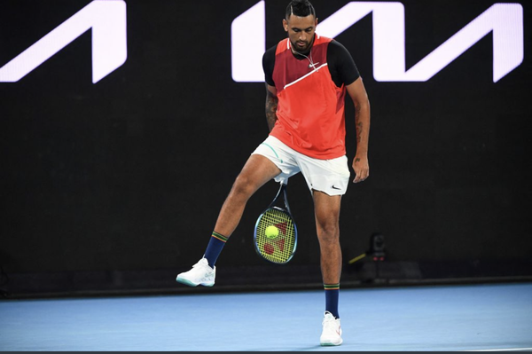 Nick Kyrgios serves between legs in crazy Australian Open moment