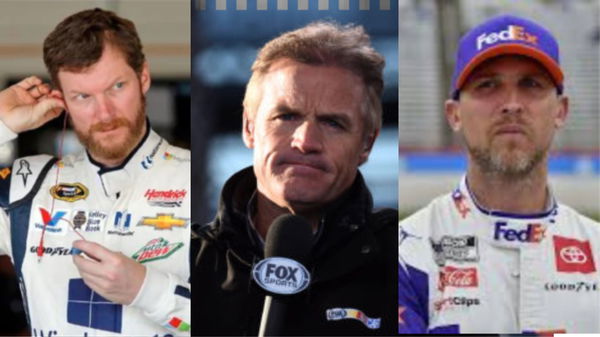 Dale Earnhardt Jr, Kenny Wallace, and Denny Hamlin